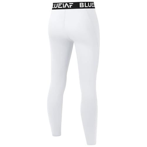 Blueleaf Boy's Compression Leggings Youth Athletic Tights Basketball Baseball Football Pants Quick Dry Sports Base Layer