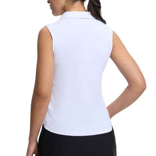 HOTSUIT Womens Golf Shirt Sleeveless Collared Golf Clothes Polo Shirts Quick Dry Lightweight V Neck UPF 50+