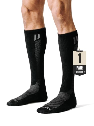 HOLLOW Alpaca Compression Socks for Women & Men - Large, Black, 15-20 mmHg