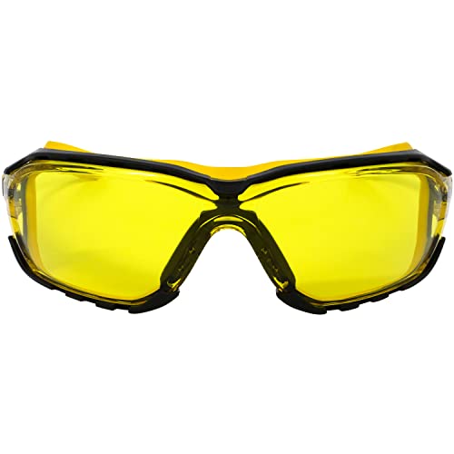 Octane Sport Motorcycle Riding Safety Glasses with Yellow Gasket and Lens