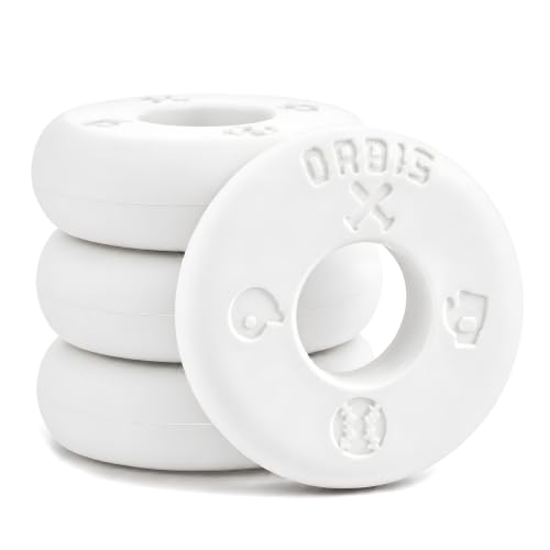 White Baseball Icon Bat Grip Choke Up Rings 4 Pack - Soft Silicone Youth Bat Accessories