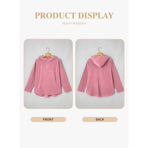 Eytino Women Plus Size Sweatshirt Half Zip Long Sleeve Hoodies Tops Oversized Casual Sweaters with Pockerts(1X-5X)