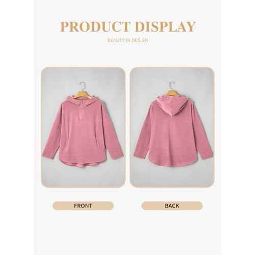 Eytino Women Plus Size Sweatshirt Half Zip Long Sleeve Hoodies Tops Oversized Casual Sweaters with Pockerts(1X-5X)