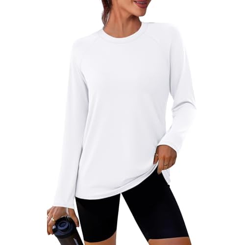 WIHOLL Workout Tops for Women Long Sleeve Sun Shirt UPF 50+ UV Protection Running Hiking Clothes Quick Dry Athletic Tops