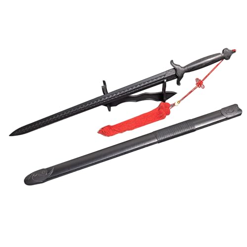 High Elasticity Plastic Tai Chi Sword 99cm with Red Tassel for Martial Arts Training