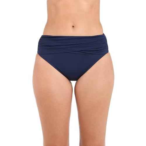 Island Goddess Banded Mid Waist Pant Bikini Swimsuit Bottom