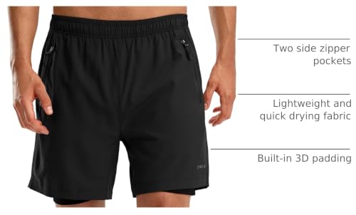 Men's Mountain Bike Shorts - 3D Padded Cycling Shorts Large Black