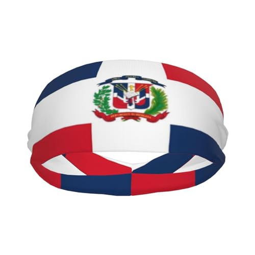 Dominican Republic Flag Sports Headband Moisture-Wicking Sweatband for Running & Fitness - Unisex