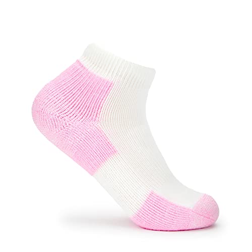 Thorlos Women's Dwmxw Walking Socks - Medium Pink with Padded Heel & Forefoot