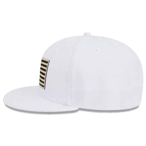 American Flag Snapback Hats - Flat Bill Brim Hat for Men Women - Breathable & Adjustable Fit for Casual Wear