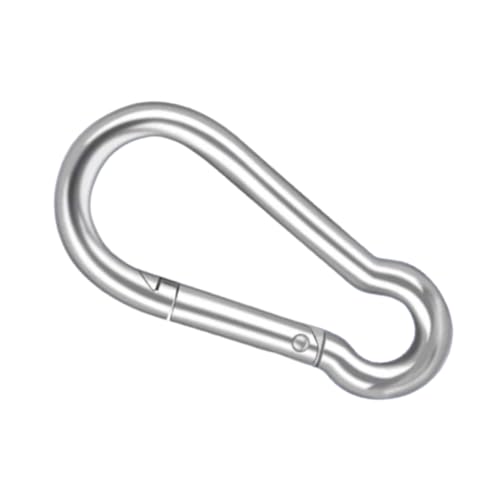MarineNow 6x60mm Stainless Steel Snap Hook Carabiner Pack of 5 - Marine & Outdoor Use