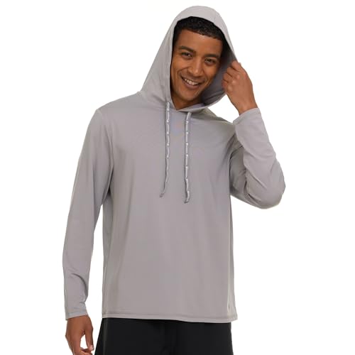 Champion Mens Sun Hoodie Long Sleeve, UPF 50 Sun Shirts for Men, Lightweight UV Protection Rash Guard, Fishing Swim Shirt
