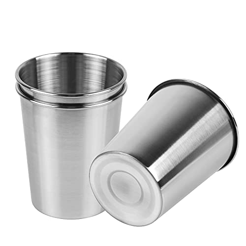 Stainless Steel Cups 8oz, Shatterproof Drinking Glasses - 3 Pack