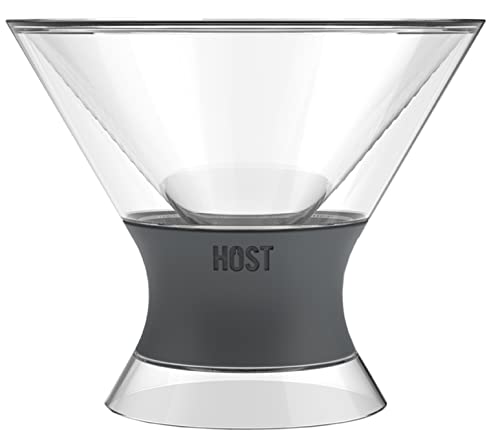 Gray Set of 2 Insulated Martini Cooling Cups - Double Wall Chill Glasses