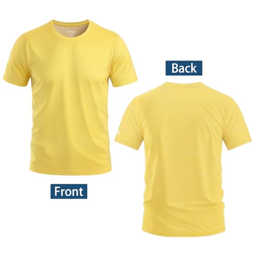 Zengjo Athletic Shirts for Men Quick Dry Short Sleeve Running Workout Gym T-Shirts Moisture Wicking Crewneck Tee