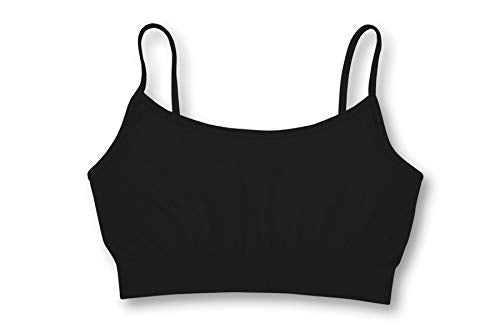 Kids Sports Bra Seamless Bralette Crop Cami for Girls 4-8 Years - Black