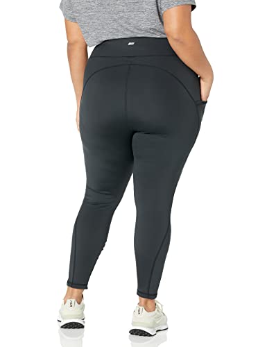 Women's High Waisted Active Leggings with Pockets - Large Black
