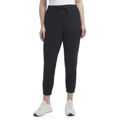Jockey Women's Infinity Red Eye Jogger Sweatpants Large Deep Black - Comfortable Activewear