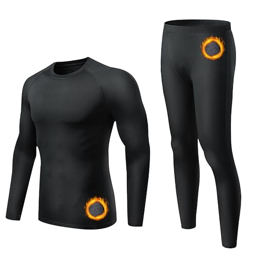 Thermal Underwear for Men Long Johns Fleece Lined Base Layer Quick Dry for Cold Weather