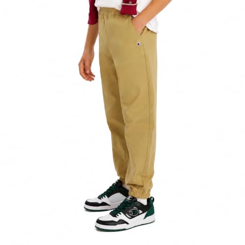Champion Boys Twill Jogger Pants - Large Khaki Stretch Cotton Athletic Pants