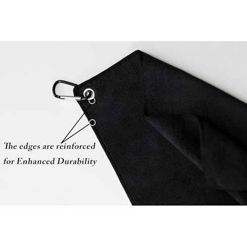 Fishing Towel with Clip, Microfiber Towels Accessories for Fishing Rag, Sports Fitness, Camping, Workout, Soft and Quick-Drying, Bigger Size -16x16 inches, 3 Pack Black