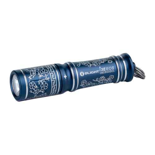 OLIGHT i3E EOS PMMA TIR Lens AAA EDC Flashlight 90 Lumens Compact Keychain Flash Light for Night, Camping (Blue Porcelain)