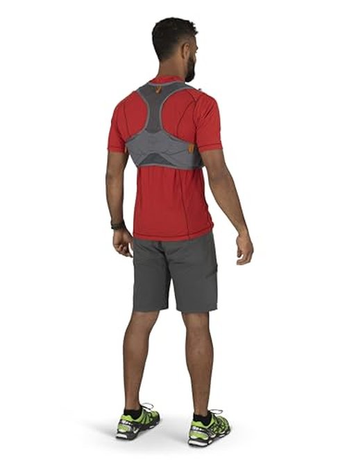 Osprey Duro LT Men's Running Hydration Vest with Hydraulics Soft Flasks, Phantom Grey/Toffee Orange, Large