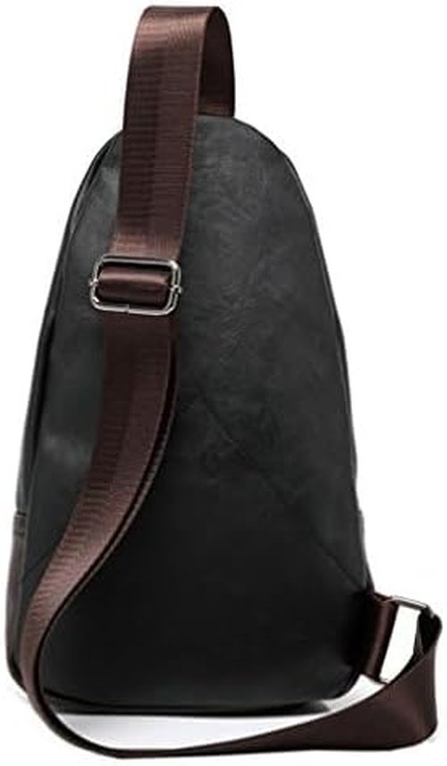Hebetag Leather Sling Bag Crossbody Backpack for Men Women Travel Outdoor Camping