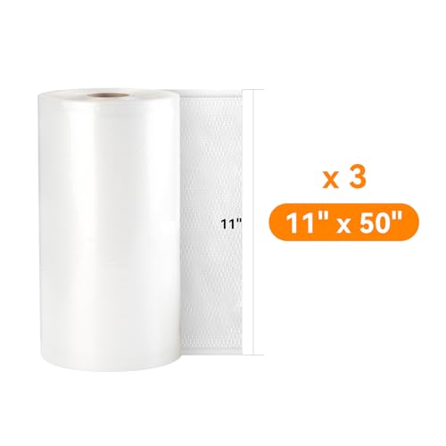 Vacuum Sealer Rolls 11x50 Inches - Pack of 6 for Food Storage & Sous Vide