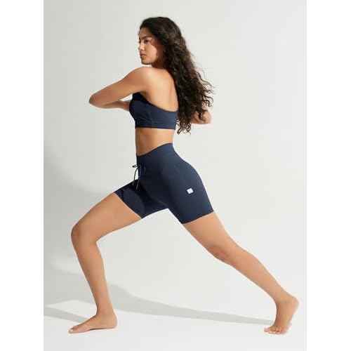 ODODOS Women's Drawstring Tie Daily Shorts 5" Inseam High Waist Workout Yoga Biker Shorts