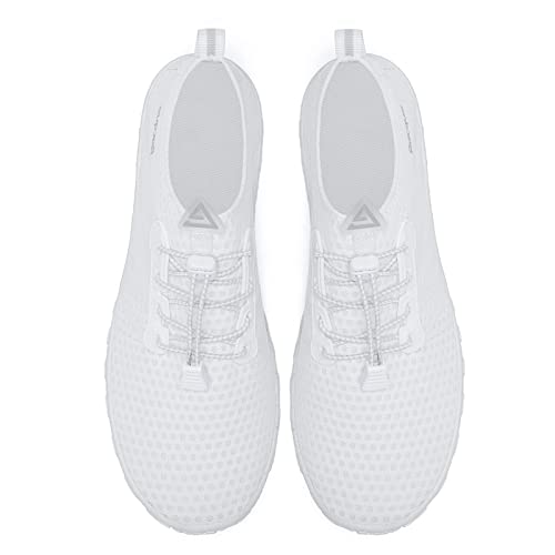 Water Shoes for Women and Men - Barefoot Sport Beach Swim Footwear - White, Size 6.5 Women / 5.5 Men