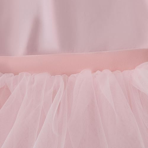 Girls Ballet Leotard with Removable Tutu Skirt Dance Outfit - Pink, 4-5T
