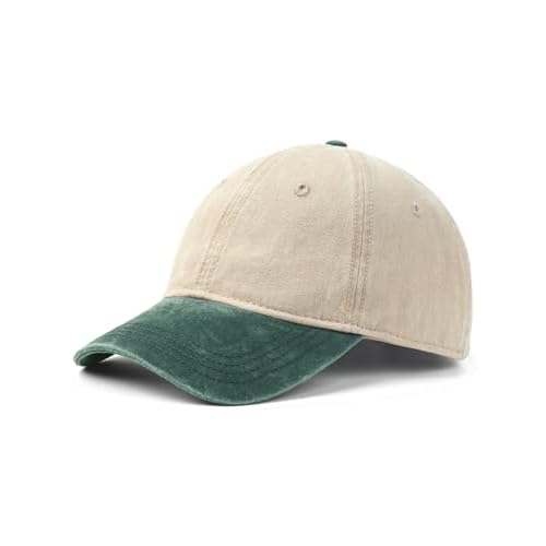 XXL Oversize Washed Denim Baseball Cap,Low Profile Jean Sports Cap for Big Heads 23.5"-25.5",Large Pigment Dyed Dad Hat