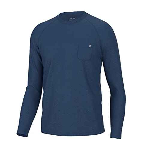 HUK Mens Waypoint Long Sleeve Shirt, Performance Fishing Tee for Men