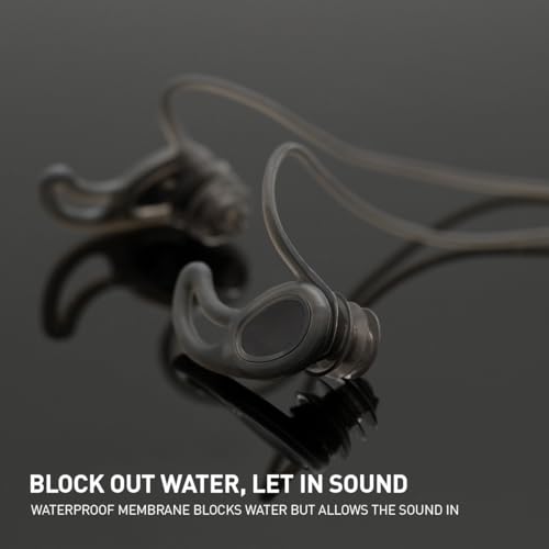 ADV. Eartune Aqua U Ear Plugs for Swimming Black Waterproof Silicone - Universal Fit with Lanyard