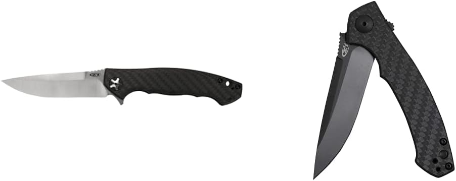 Zero Tolerance 0452CF; Pocket Knife with 4.1” Dual-Finished S35VN Steel Blade, Carbon Fiber Front and Titanium Back Handle Scales, KVT Ball-Bearing Opening, Frame Lock, Deep-Carry Pocketclip; 4.6 OZ.,Large