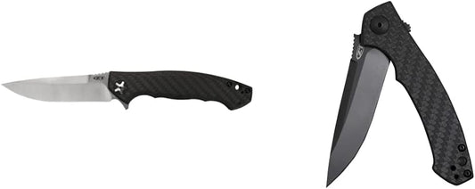 Zero Tolerance 0452CF; Pocket Knife with 4.1” Dual-Finished S35VN Steel Blade, Carbon Fiber Front and Titanium Back Handle Scales, KVT Ball-Bearing Opening, Frame Lock, Deep-Carry Pocketclip; 4.6 OZ.,Large