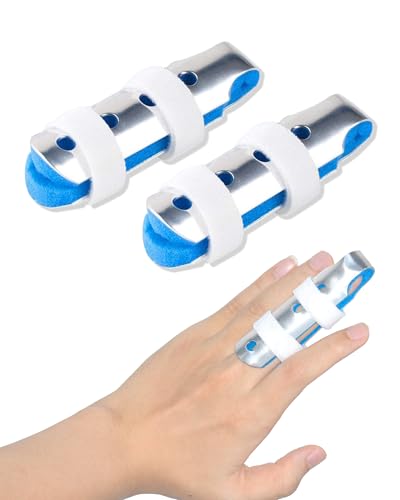 Large Metal Finger Splint Support Brace 2PCS Blue All Sizes