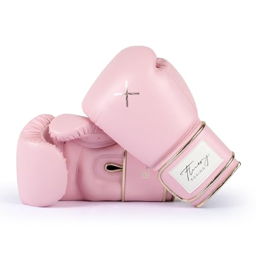 Pink Women's Boxing Gloves 12 oz Ventilated Palm Multi-Layered Synthetic Leather