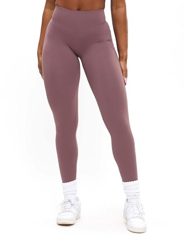 Buffbunny Women’s Aggressive Scrunch High Rise Leggings - Medium Mocha Berry Purple