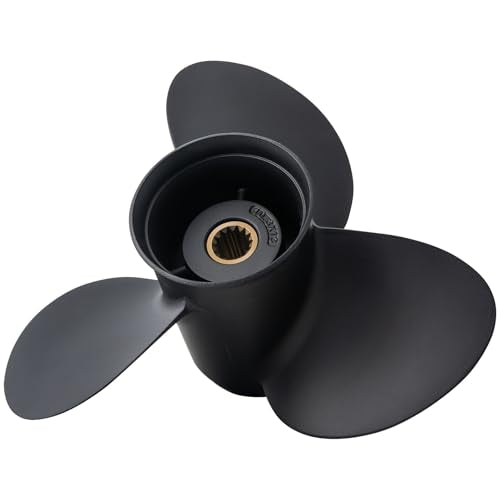 10.3 x 13 Spline Propeller for Johnson Evinrude 15-35HP Aluminum Black