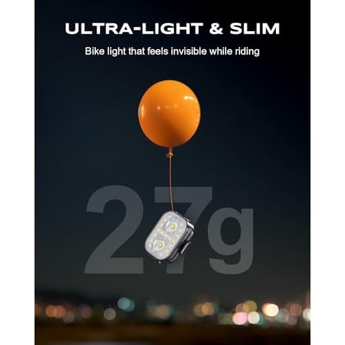 Bike Lights, Ultra-Slim & Lightweight Rechargeable Bicycle Lights Set, [5+6 Modes] Dual USB-C Bike Lights Front and Back, IP65 Waterproof Bicycle Lights for Night Riding Road Mountain Cycling
