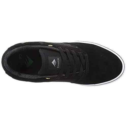 Emerica Mens Skate Shoe, Black/Gold/White, 5