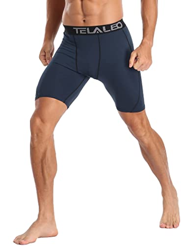Men's Compression Shorts Spandex Athletic Underwear Boxer Briefs - Medium Black (6pcs)