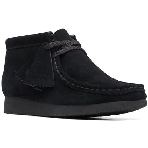 Clarks - Kids Wallabee O Boot, Color Black Suede, Size: 7 W US Big Kid