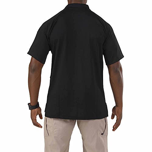 Men's Performance Polo Shirt Large Black - Moisture Wicking Workwear