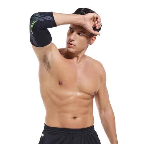 Elbow Brace Support for Tendonitis & Joint Pain Relief - Perfect for Weightlifting, Tennis, Volleyball, Rugby, & Basketball - Breathable, Durable, & Comfortable (1 PCS M Size)