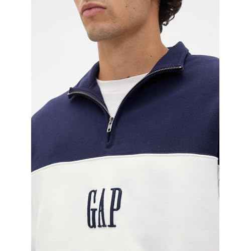 GAP Men's Logo Half Zip Drawstring Fleece