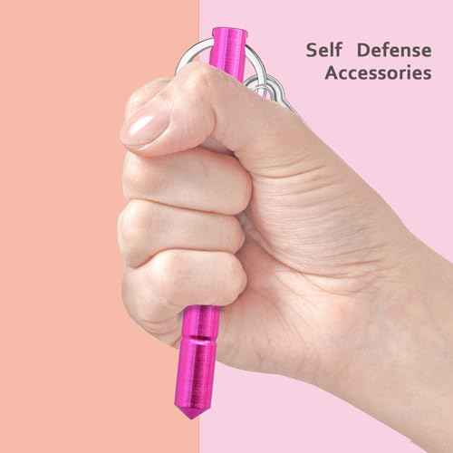 3Pcs Safety keychain Set Protection Keychain Accessories Safety Stick with 3Pcs Carabiner Clips for Women Ladies Girls