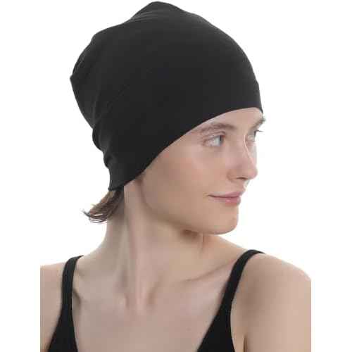 Unisex Bamboo Beanie Sleep Cap for Sensitive Skin, Hair Loss, Alopecia, Chemo, Indoors and Outdoors